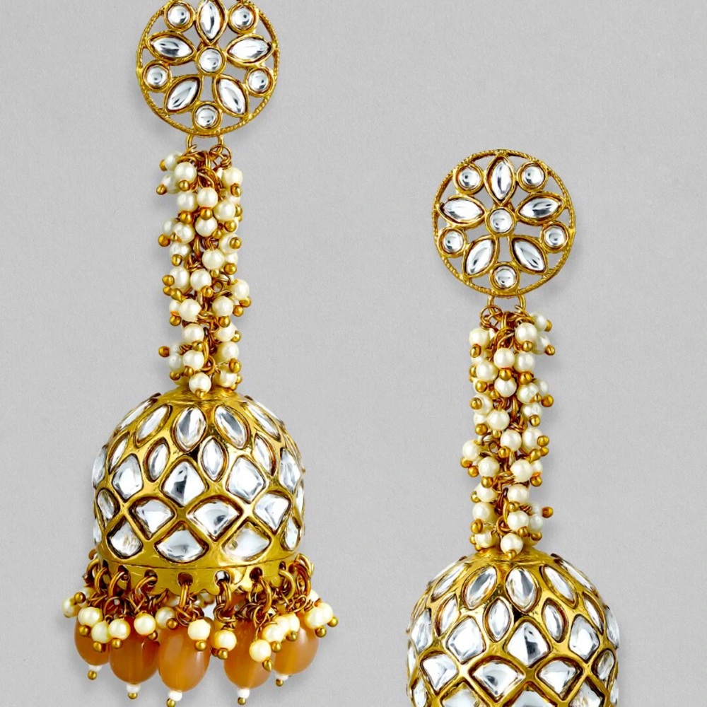 Indian Pakistani Afghani Boho Ethnic Drop Kundan Earrings Jhumka 💕